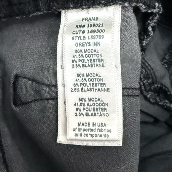 Frame Le Skinny De Jeanne Jeans Women's 25 Gray Distressed Stretchy Zip Up Pants - Picture 7 of 12